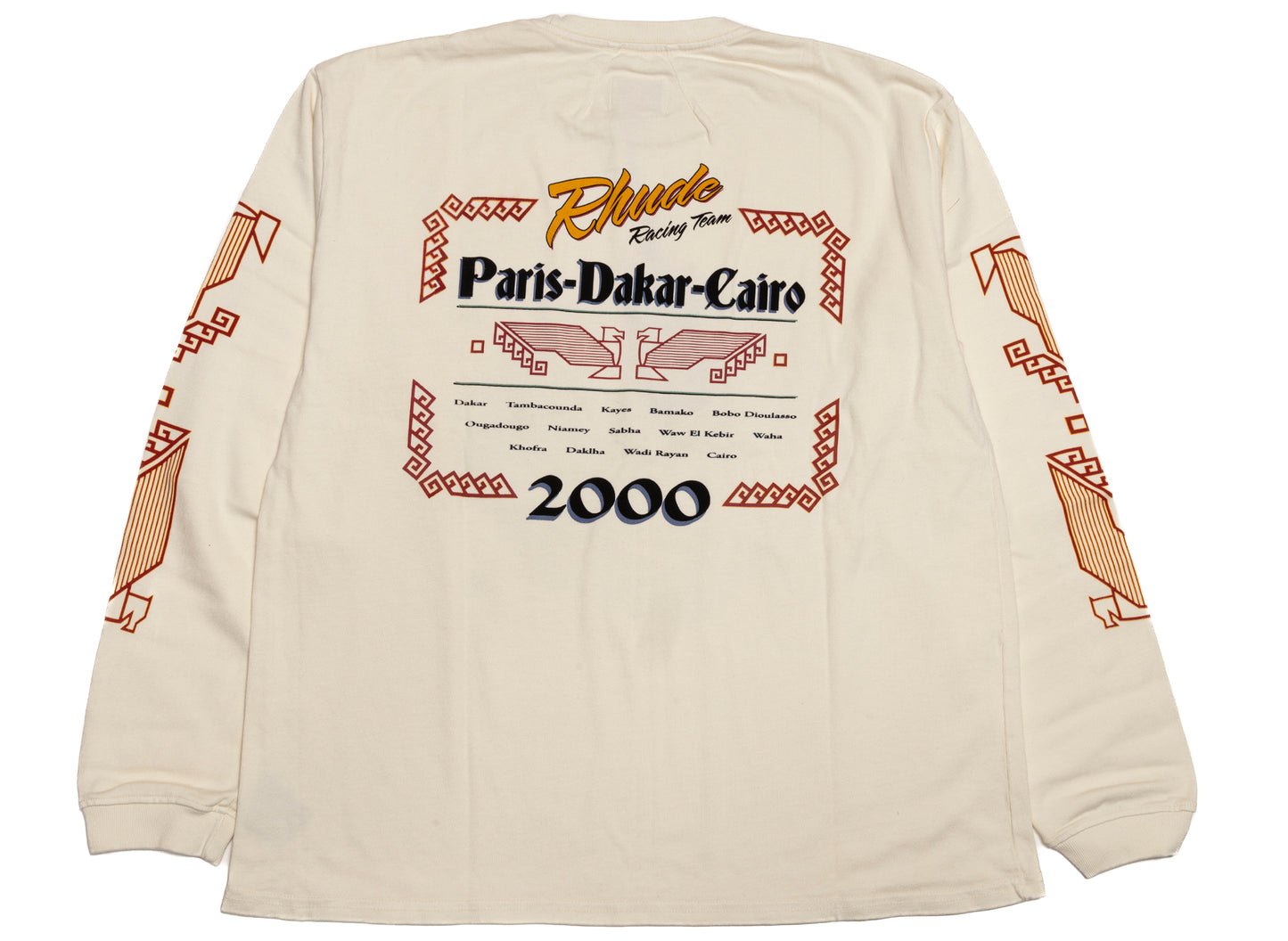Rhude Legends of Dakar L/S Tee in Vintage White / Multi