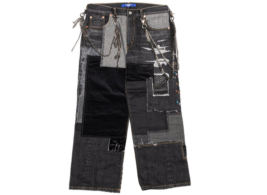 Junya Watanabe MAN Cotton Pants in Black Mix, men's cotton trousers