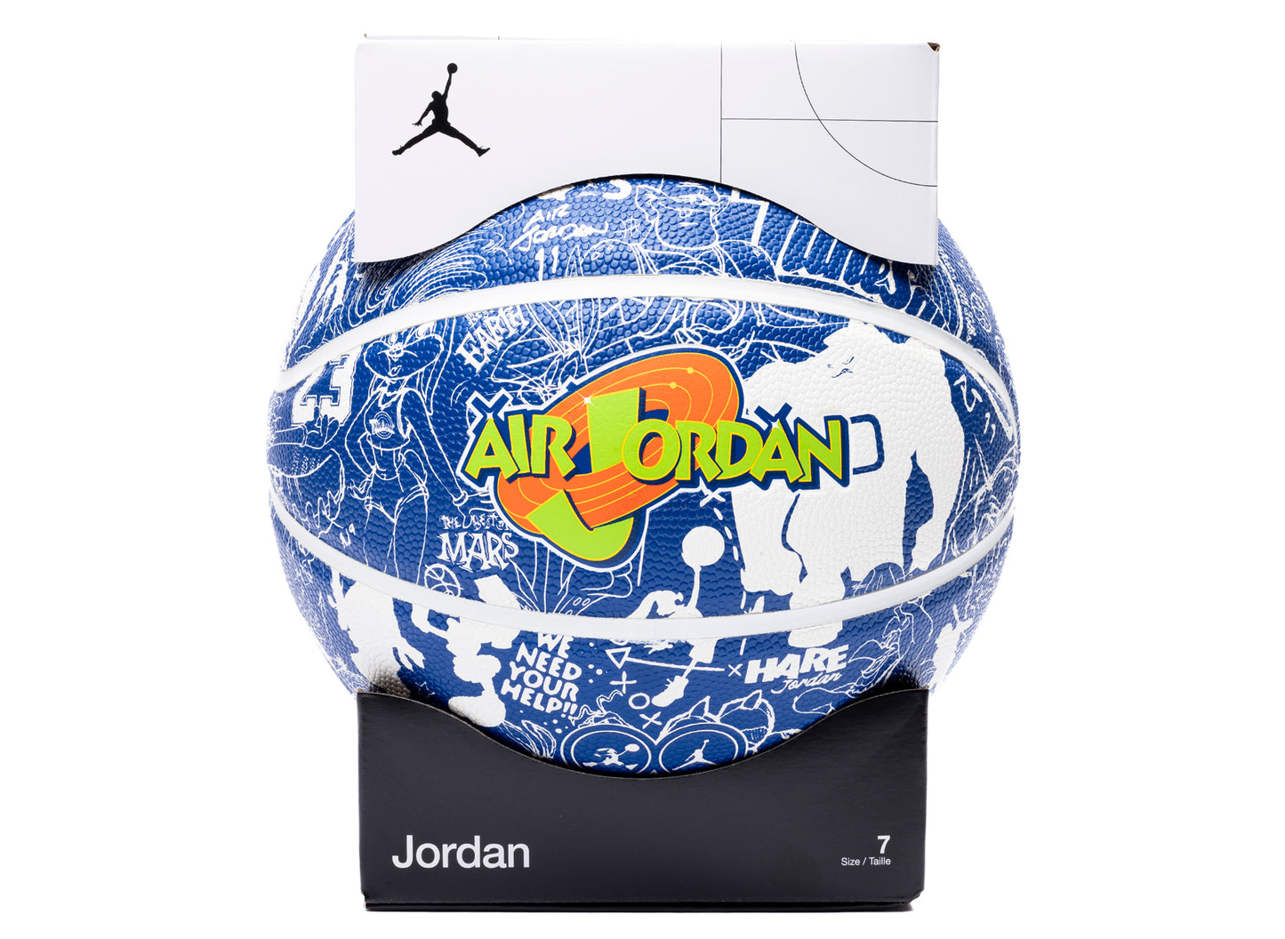 Jordan Space Jam Varsity Basketball in Royal / White / Action Green / Safety Orange