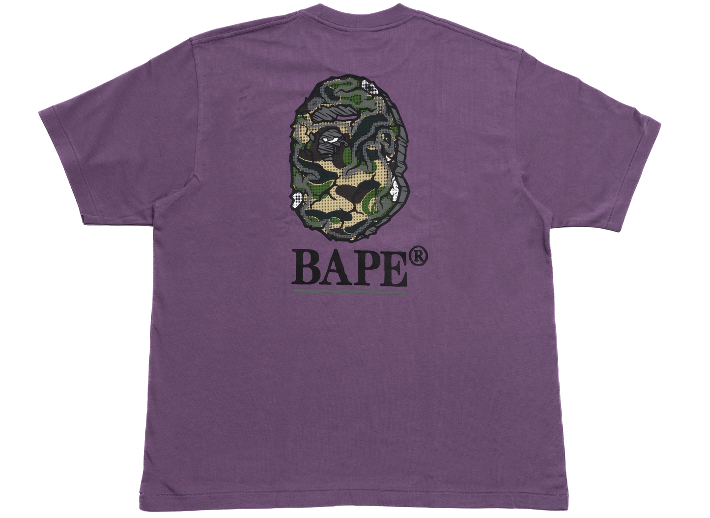 A Bathing Ape Camo Stone Ape Head Relaxed Fit Tee in Purple xld