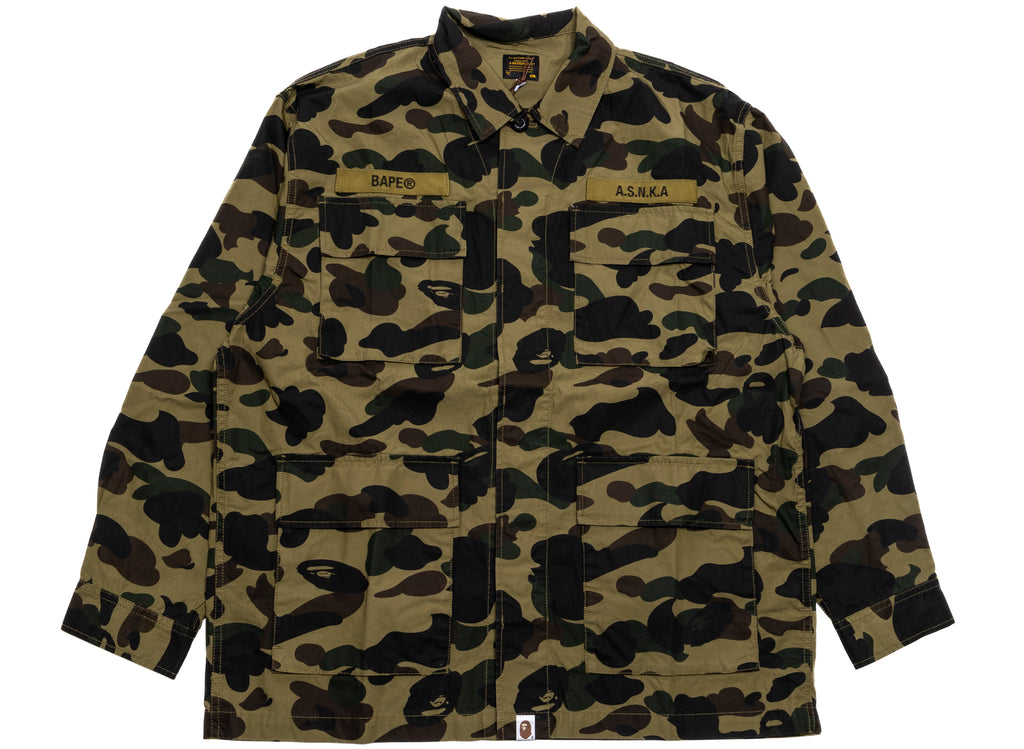 A Bathing Ape 1st Camo Military Shirt in Green