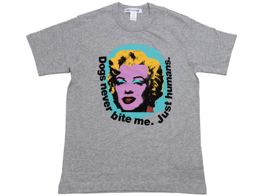 Comme des Garçons SHIRT Marilyn Monroe Knit T-Shirt in Grey xld