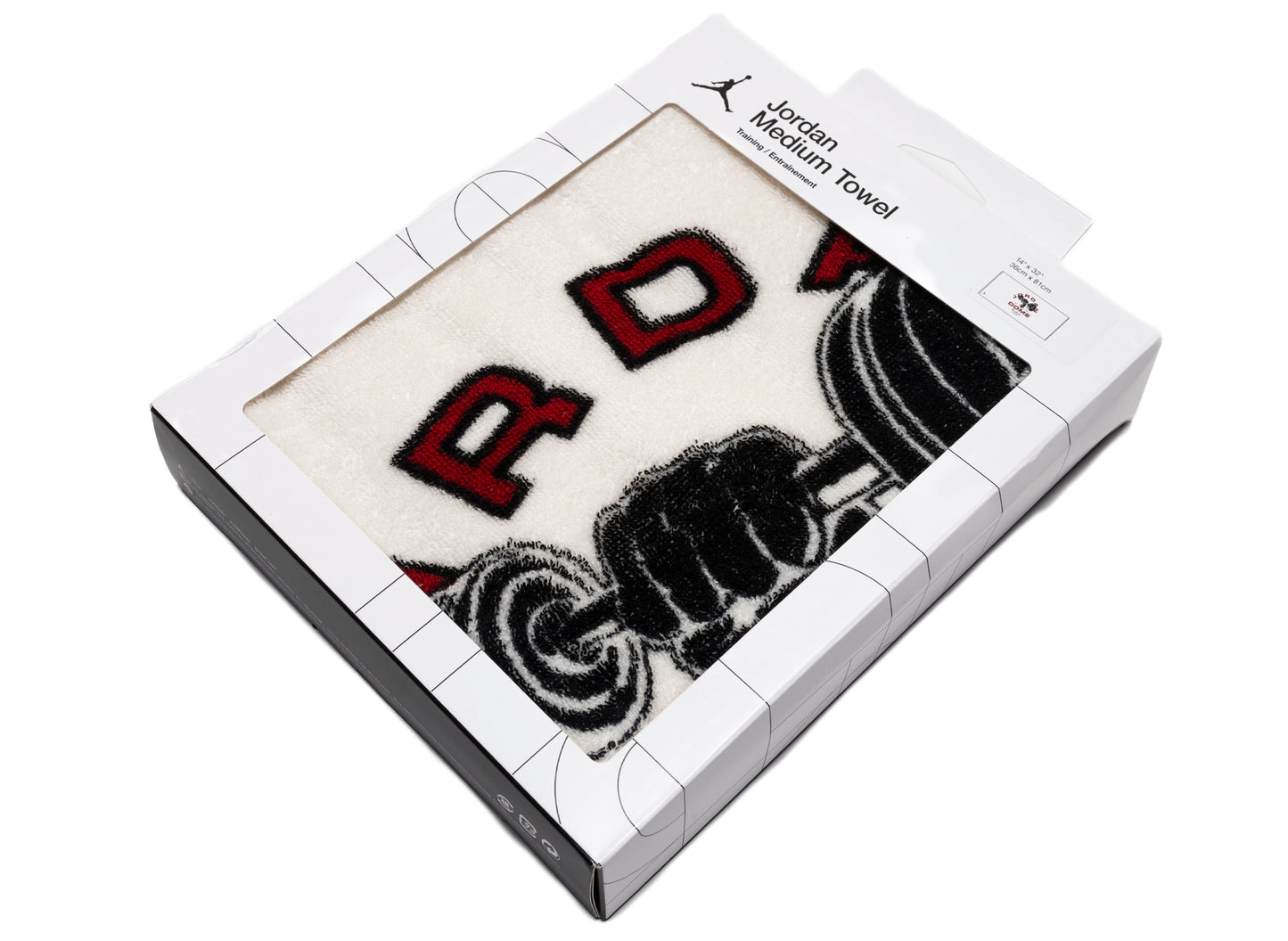 Jordan Space Jam Medium Training Towel in White / Black