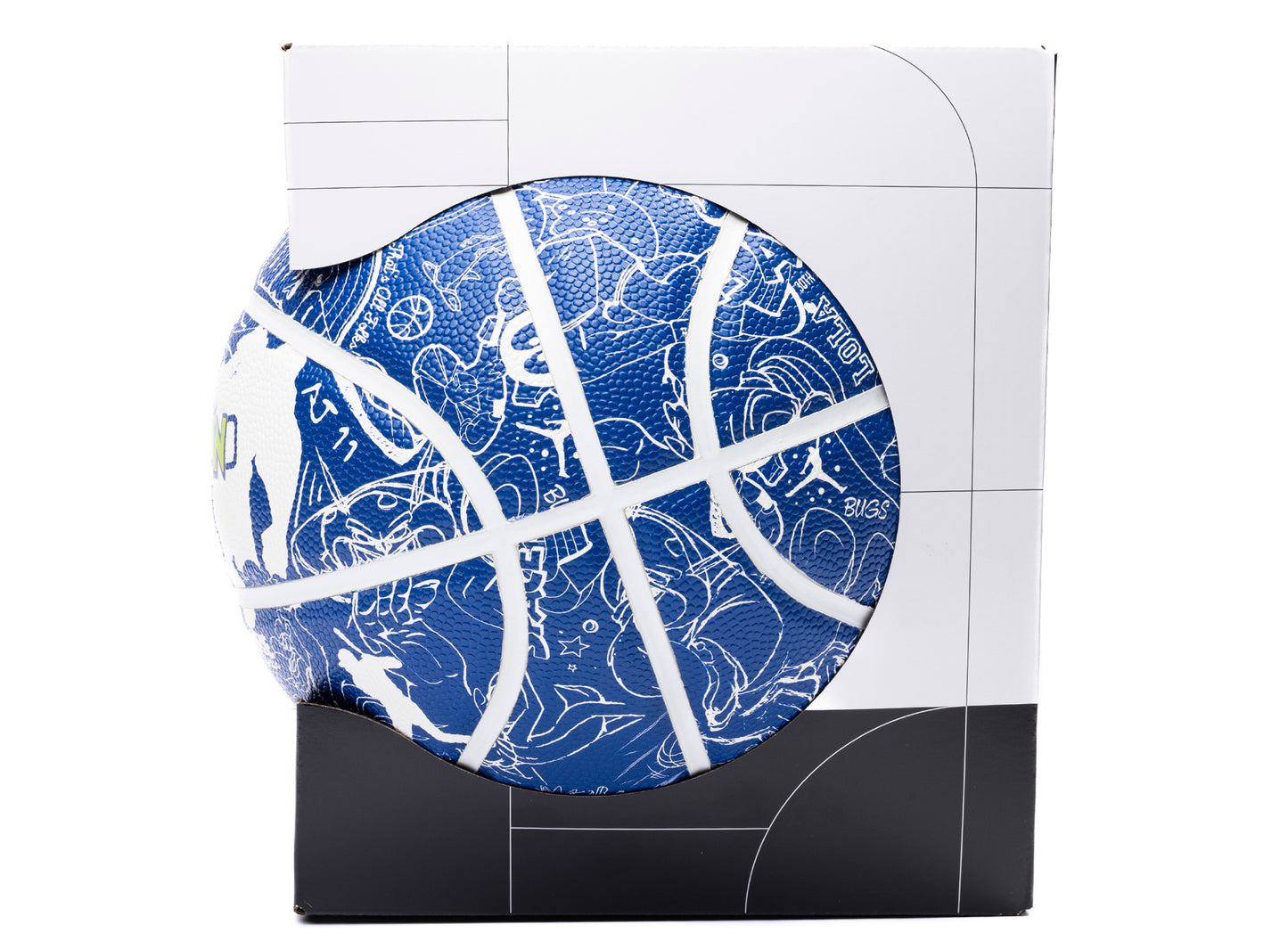 Jordan Space Jam Varsity Basketball in Royal / White / Action Green / Safety Orange