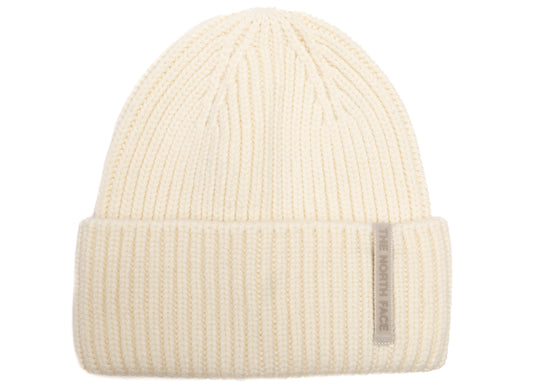The North Face Wool Blend Beanie in White Dune