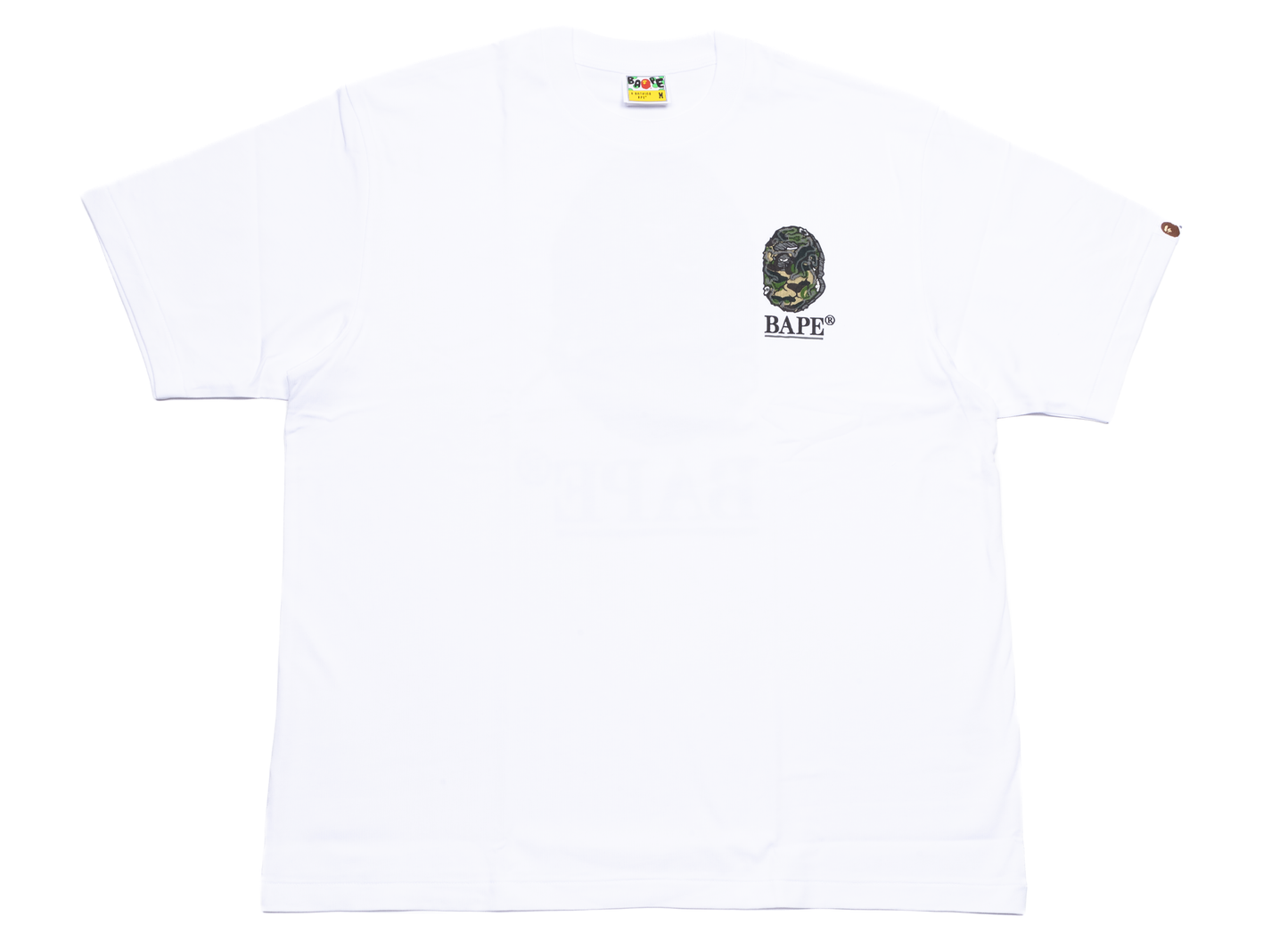 A Bathing Ape Camo Stone Ape Head Relaxed Fit Tee in White A Bathing Ape Camo Stone Ape Head Relaxed Fit Tee in White