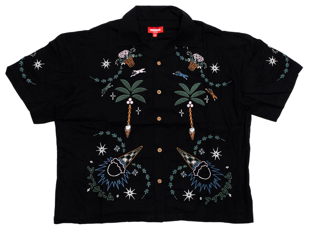 Ice Cream The Palms Woven Cropped Shirt