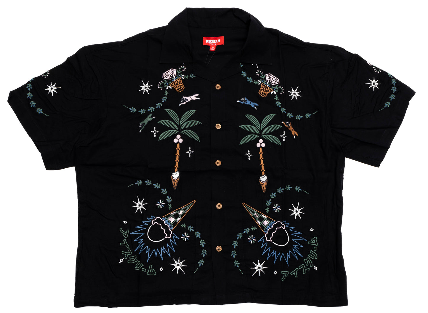 Ice Cream The Palms Woven Cropped Shirt