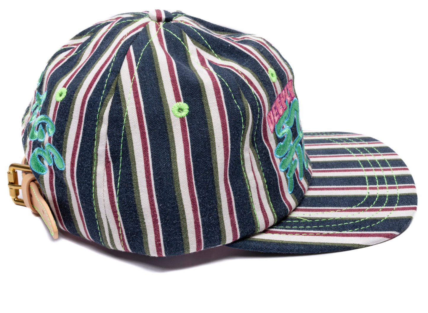 Better With Age Deep Reconstructed Button Down Hat in multi-color, one-of-one handmade unisex cap, view 4