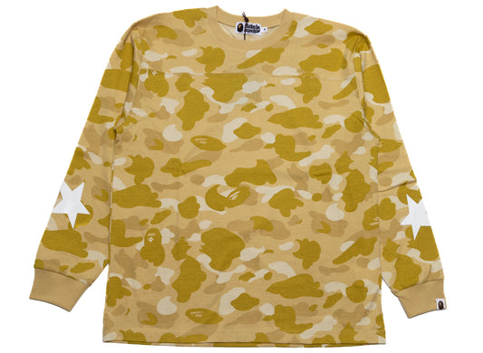 A Bathing Ape Color Camo L/S Tee in Yellow xld