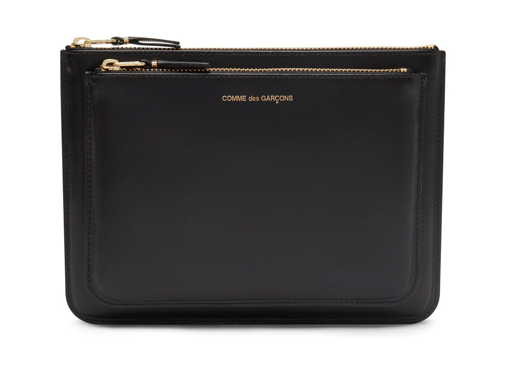 Comme des Garçon Outside Pocket Zip Pouch in Black
