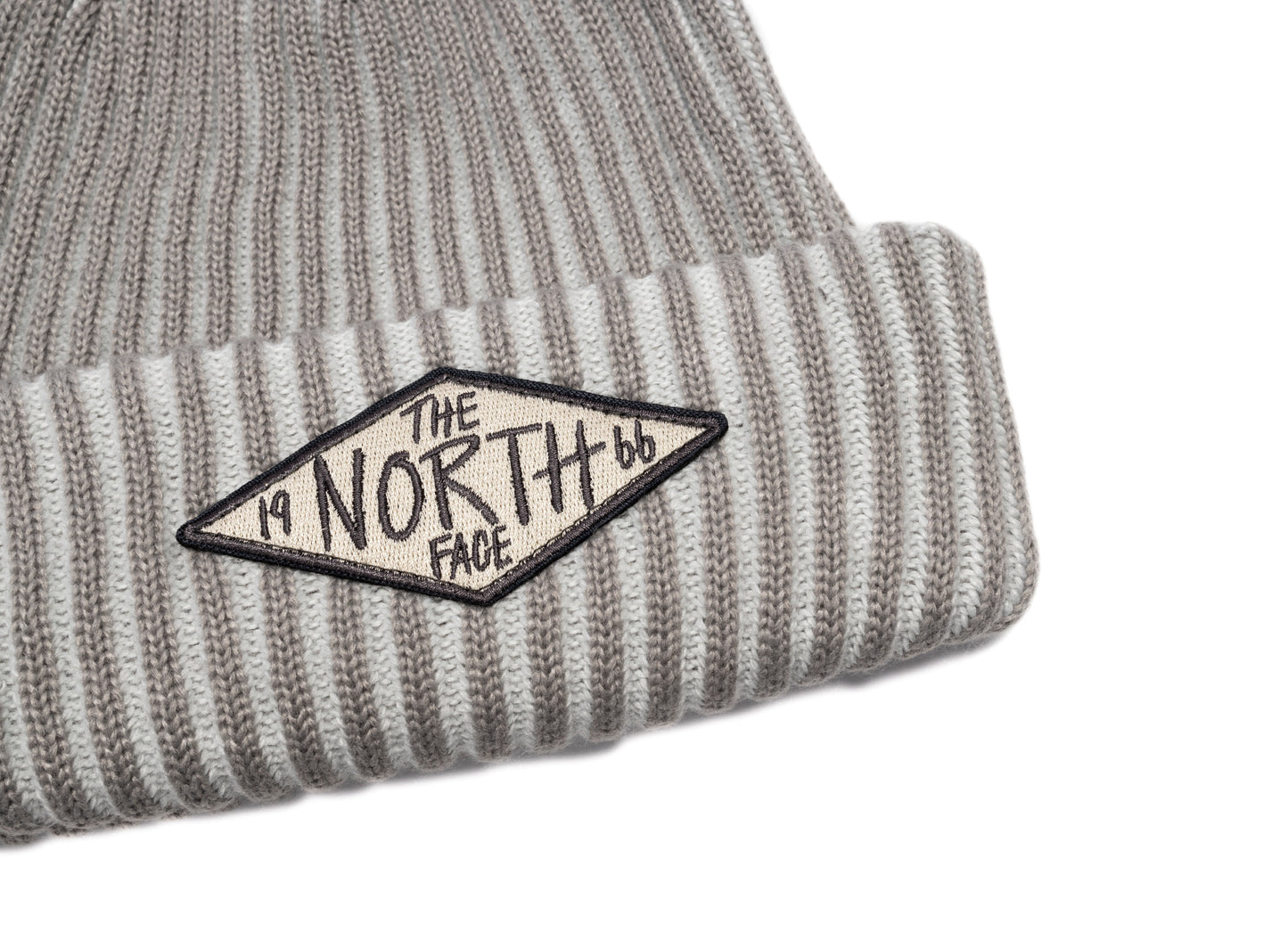 The North Face Salty Lined SE Beanie in Stone Slab / TNF 66