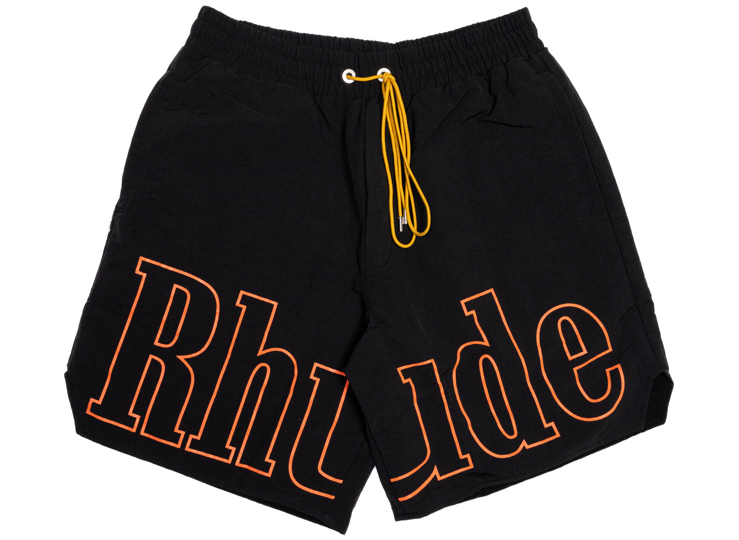 Rhude Logo Track Short in Black / Orange