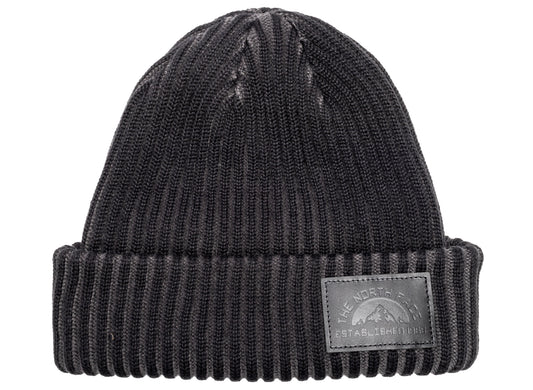 The North Face Salty Lined SE Beanie in TNF Black / Leather