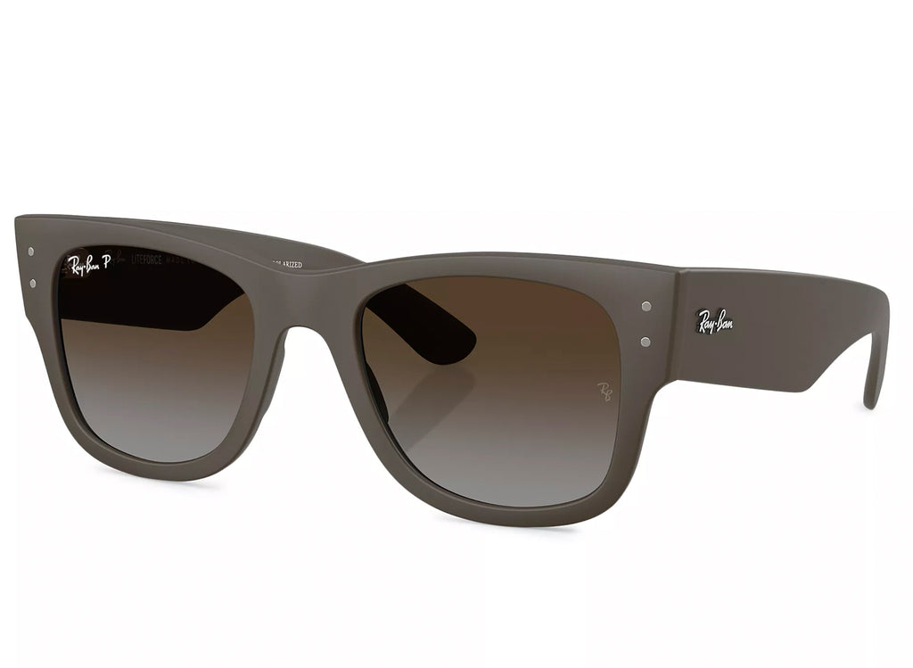 Ray Ban Mega Wayfarer Liteforce in Matte Sand Brown w/ Polar Brown Gradient Lenses