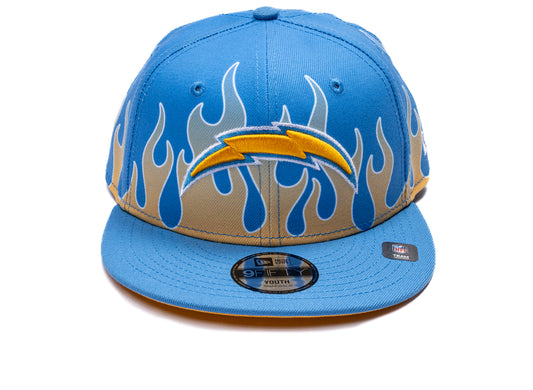 Kid's New Era Flames Los Angeles Chargers 9Fifty Hat