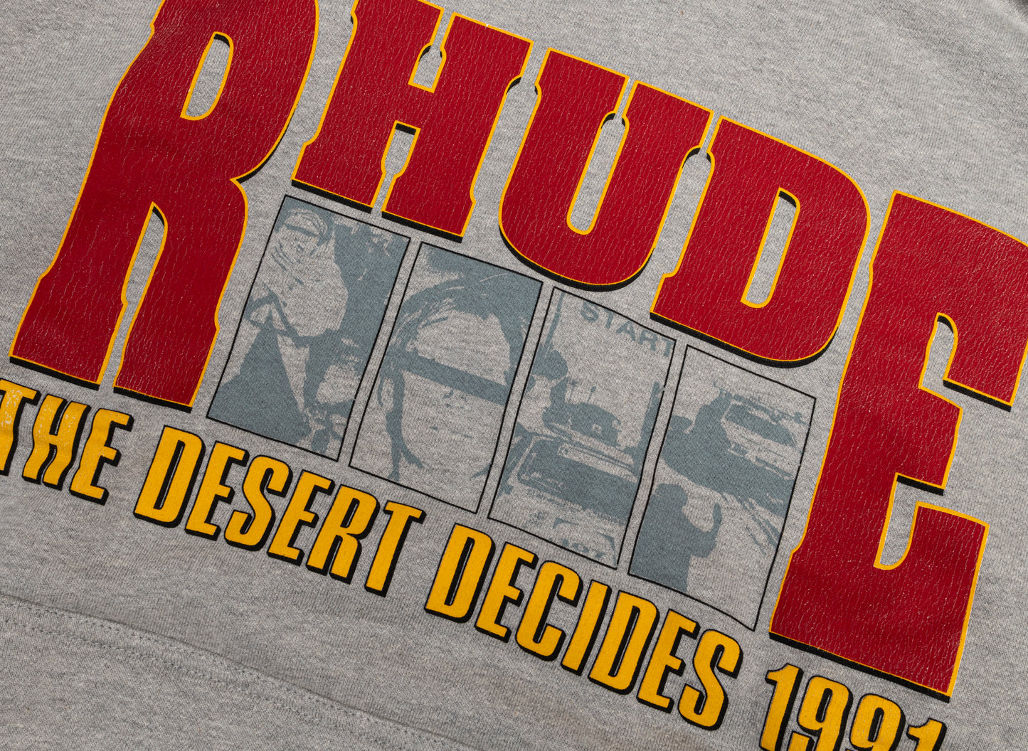 Rhude The Desert Decides Hoodie in Heather Grey / Red / Multi