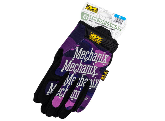 A Bathing Ape Color Camo Mechanix Wear Gloves in Purple