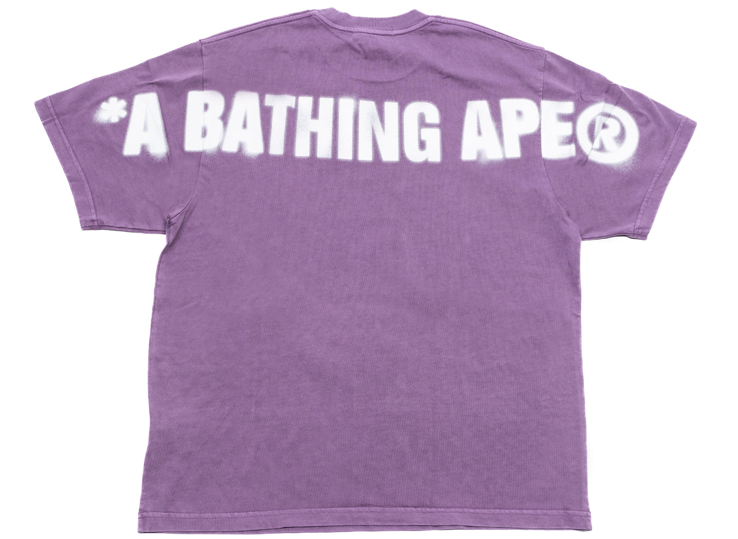 A Bathing Ape Spray Ape Head Garment Dyed Tee in Purple xld