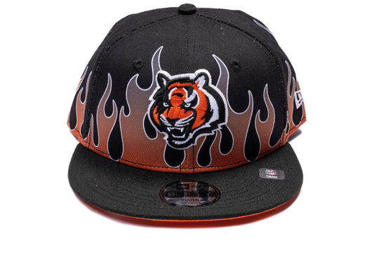 Kid's New Era Flames Cincinnati Bengals 9Fifty Hat