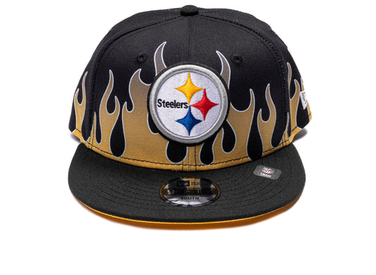 Kid's New Era Flames Pittsburgh Steelers 9Fifty Hat