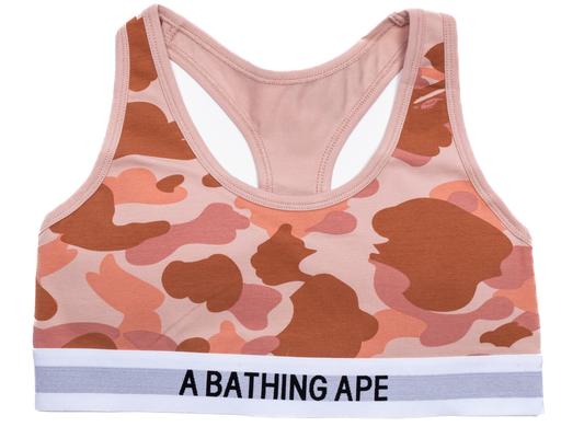 Women's A Bathing Ape 1st Camo Sports Bra in Pink xld