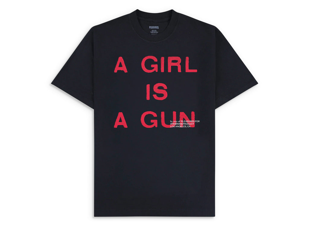 Pleasures Girl is a Gun T-Shirt in Black