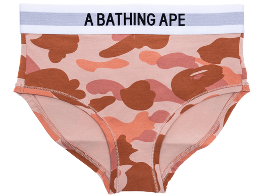 Women's A Bathing Ape 1st Camo Underwear Shorts in Pink xld