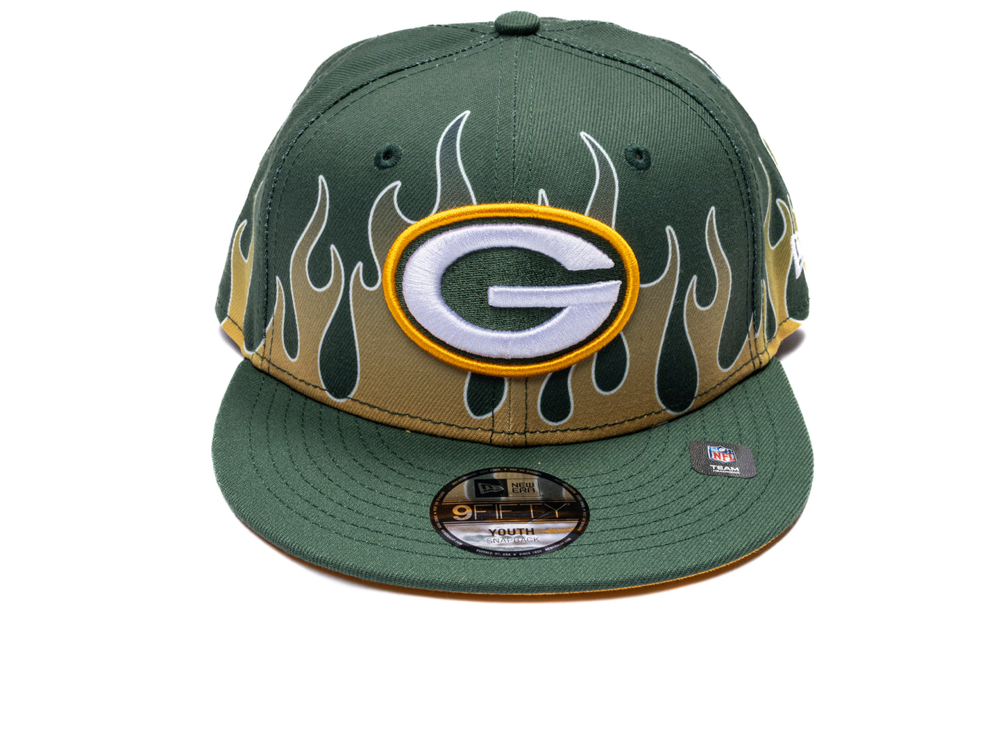Kid's New Era Flames Green Bay Packers 9Fifty Hat