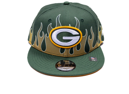 Kid's New Era Flames Green Bay Packers 9Fifty Hat