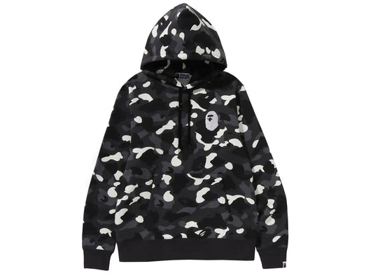 A Bathing Ape City Camo Large Ape Head Pullover Hoodie in Black xld