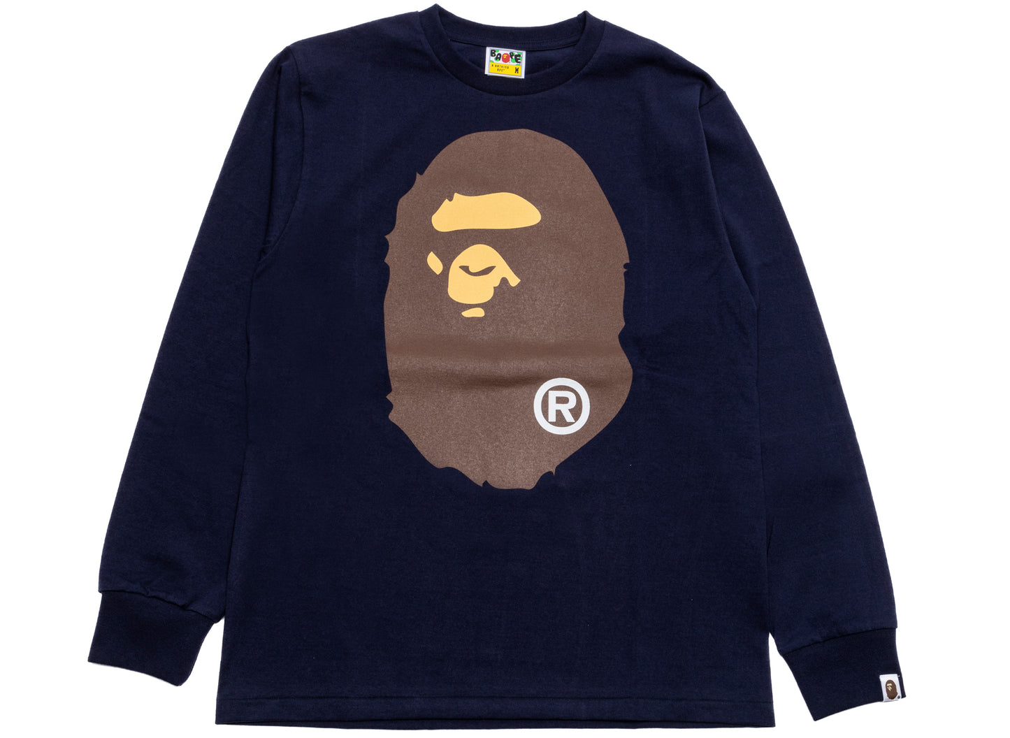 T-shirt manches longues A Bathing Ape Big Ape Head bleu marine