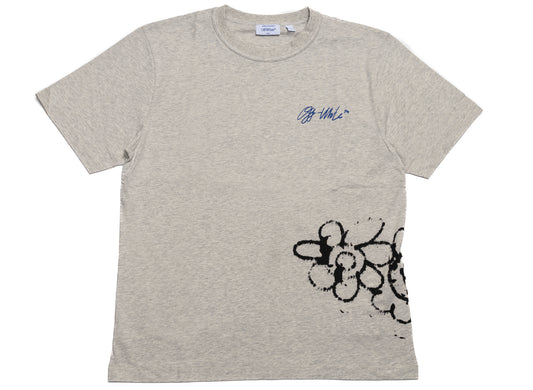 OFF-WHITE Metal Flowers Regular Short Sleeve T-Shirt in Grey Melange