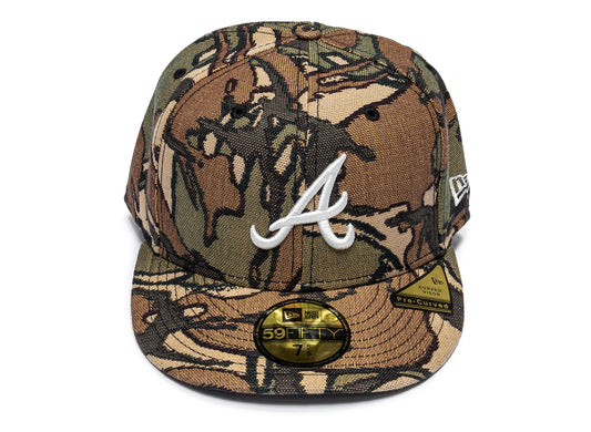 New Era Jacquard Camo Atlanta Braves Fitted Hat