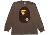 A Bathing Ape Big Ape Head L/S Tee in Brown