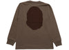 A Bathing Ape Big Ape Head L/S Tee in Brown