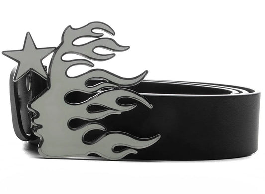 Hellstar "Flame Girl" Logo Belt in Black