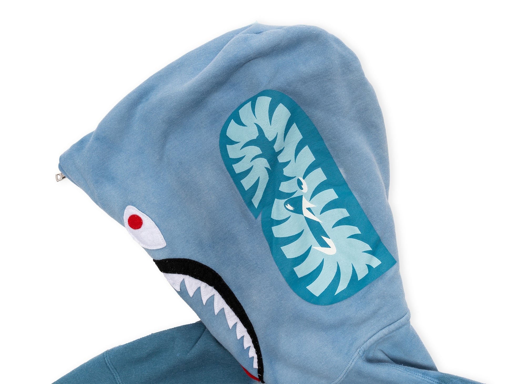A Bathing Ape Hand Dye Shark Full Zip Hoodie in Blue