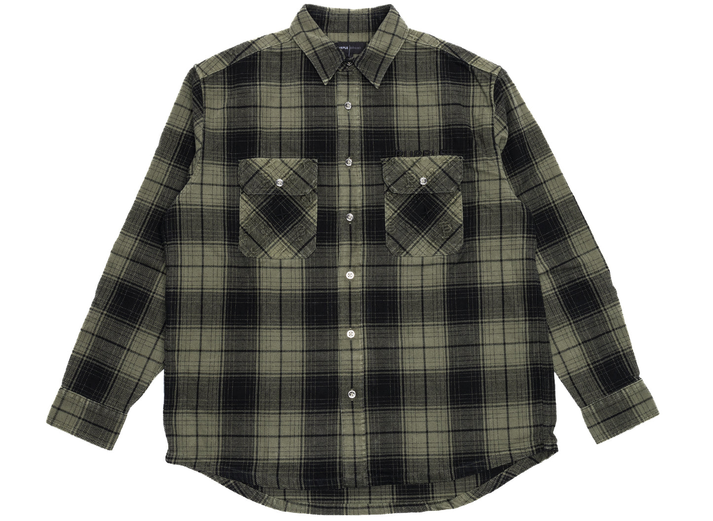 Purple Brand Plaid Flannel L/S Shirt in Green