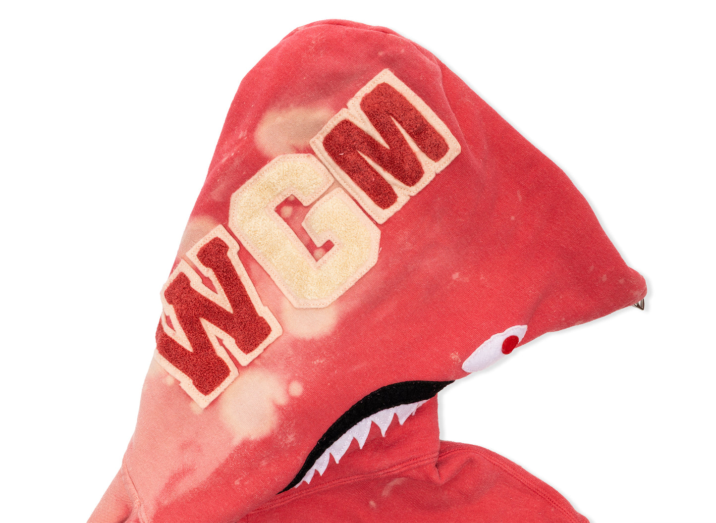 A Bathing Ape Hand Dye Shark Full Zip Hoodie in Red