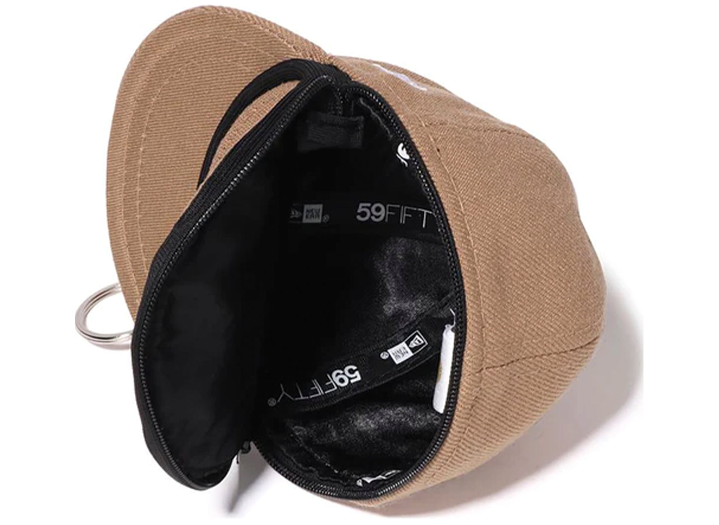 A Bathing Ape College New Era Cap Keychain Eco Bag in Beige