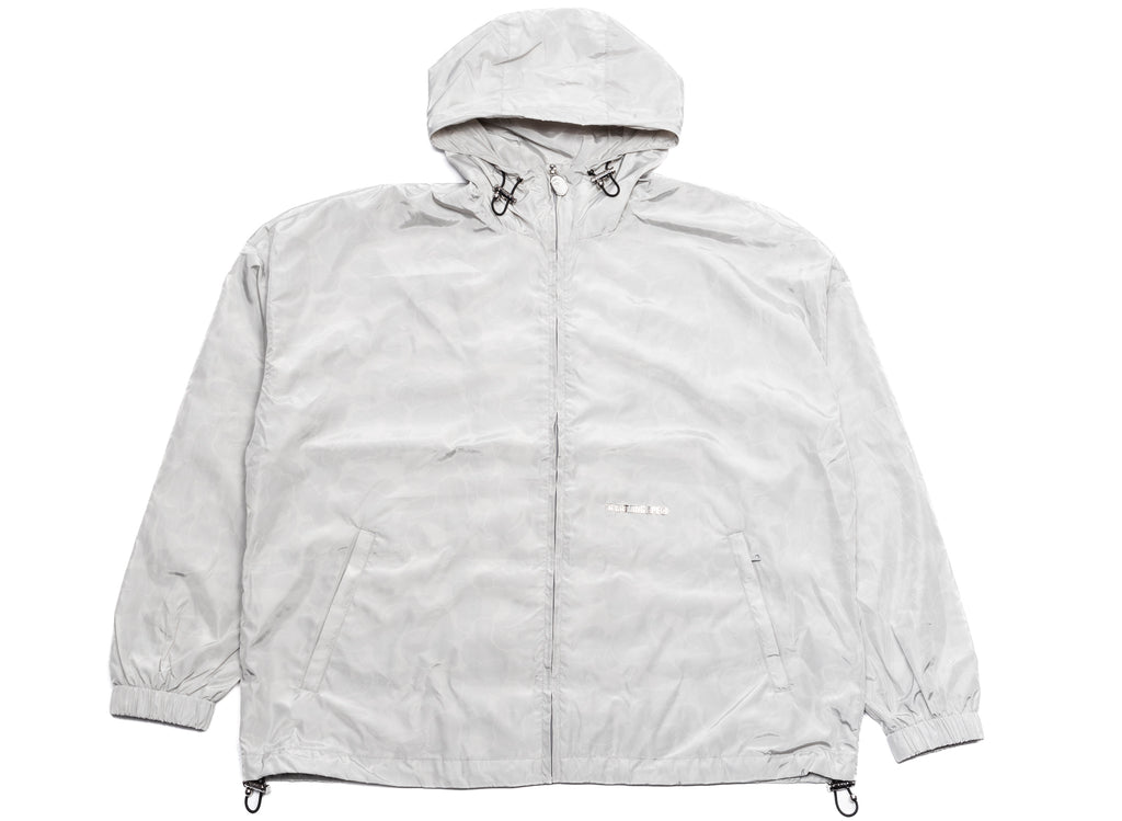 A Bathing Ape Solid Color Nylon Hooded Jacket in Grey