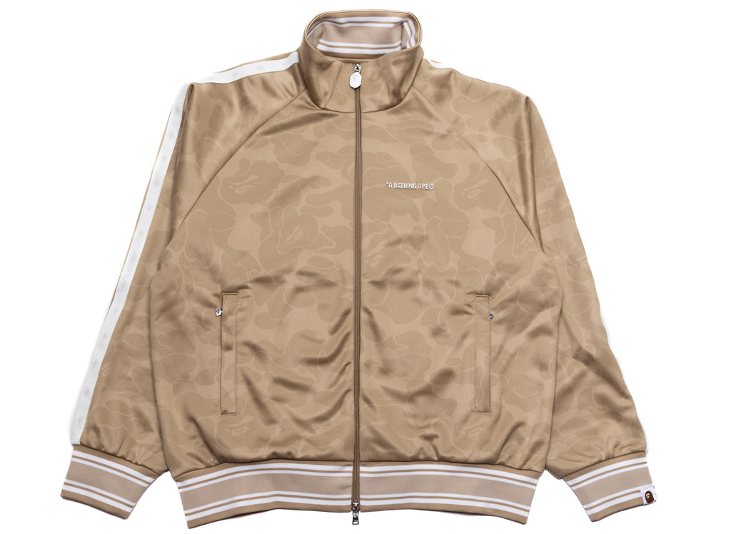 A Bathing Ape Solid Camo Bathing Ape Logo Relaxed Fit Track Jacket in Beige