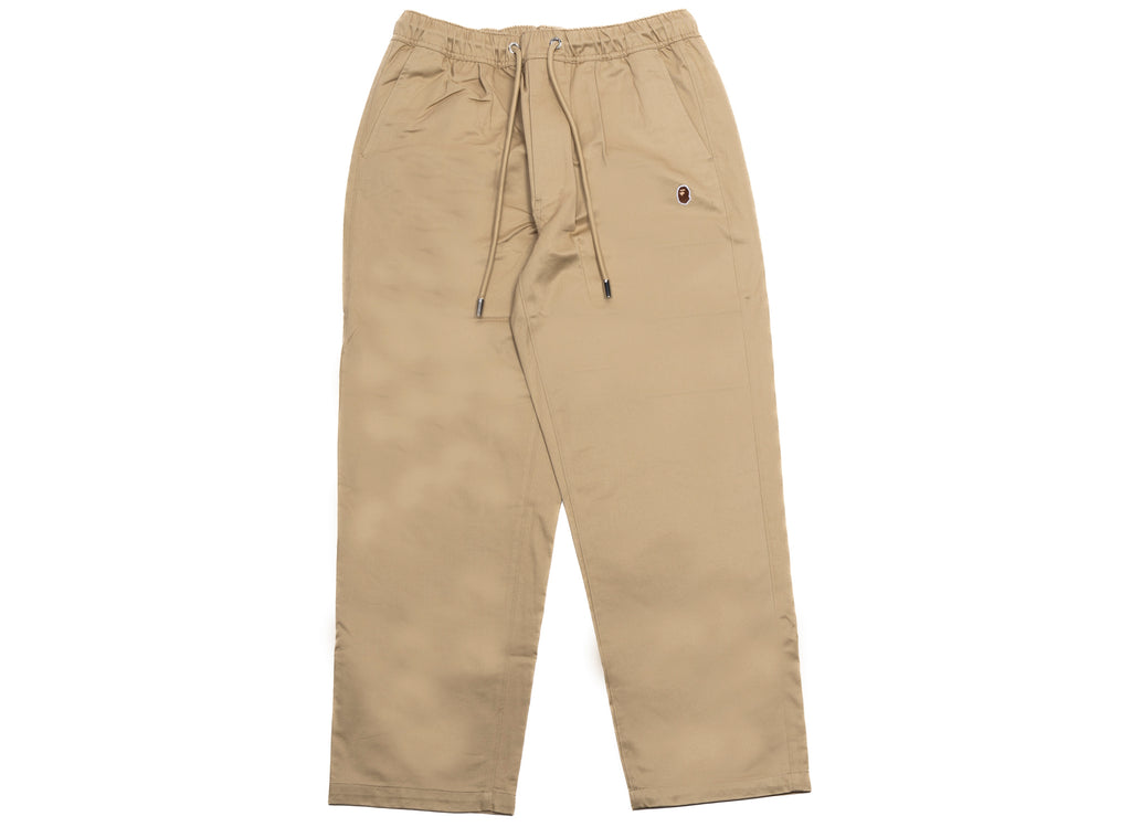 A Bathing Ape Head One Point Chef Pants in Beige