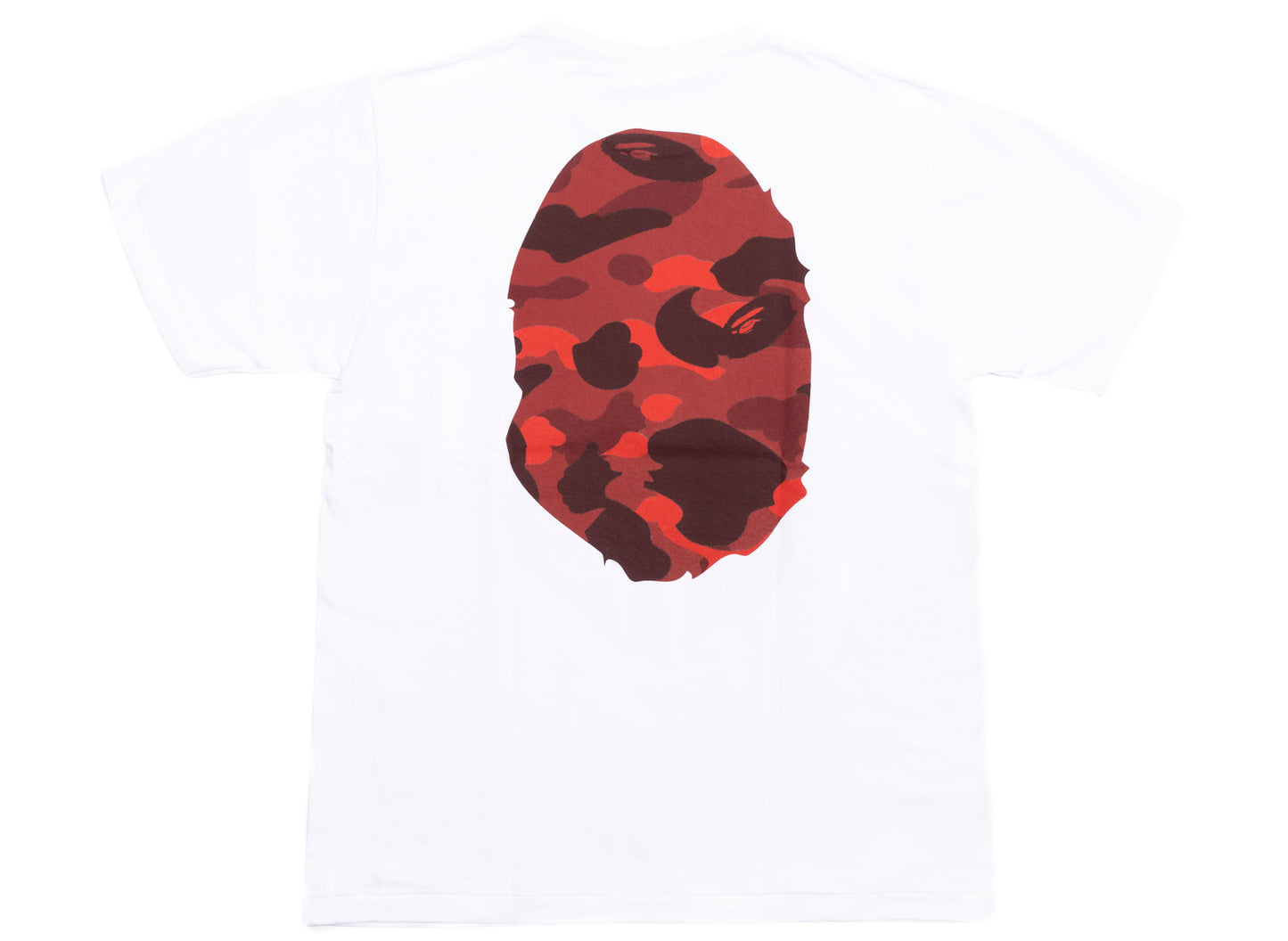 A Bathing Ape Color Camo Big Ape Head Tee in White/Red