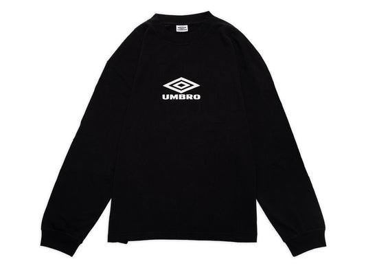 Umbro OG Logo Long Sleeve Shirt in Washed Black / White