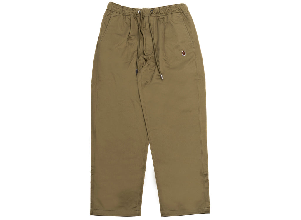 A Bathing Ape Head One Point Chef Pants in Green