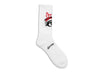 Saint Michael Eye Socks in White