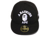 Bape College New Era 59Fifty Low Profile Hat w/ Cap Clip in Black