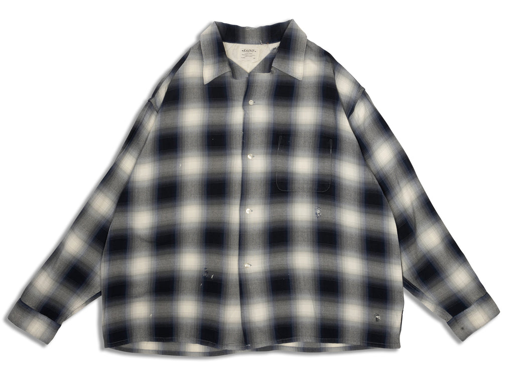 Saint Michael Check Shirt in Navy